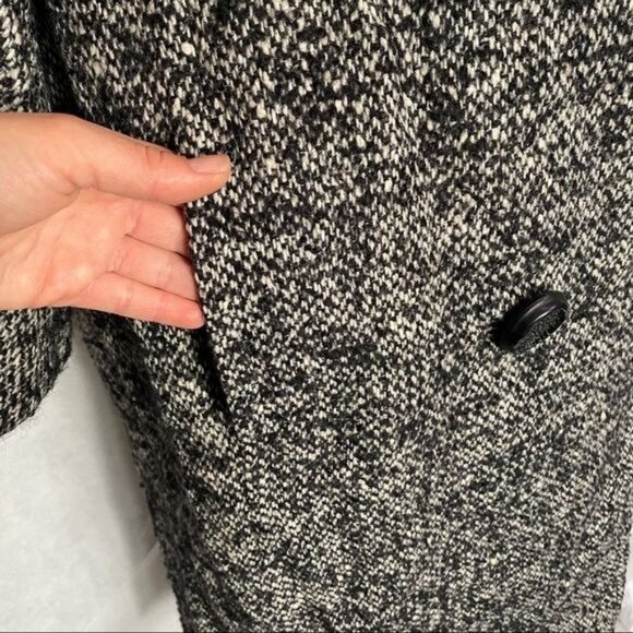 Vintage Livingston Bros Berriege Wool Fur Coat Black & White Fur CollarJacket Si - Picture 7 of 11